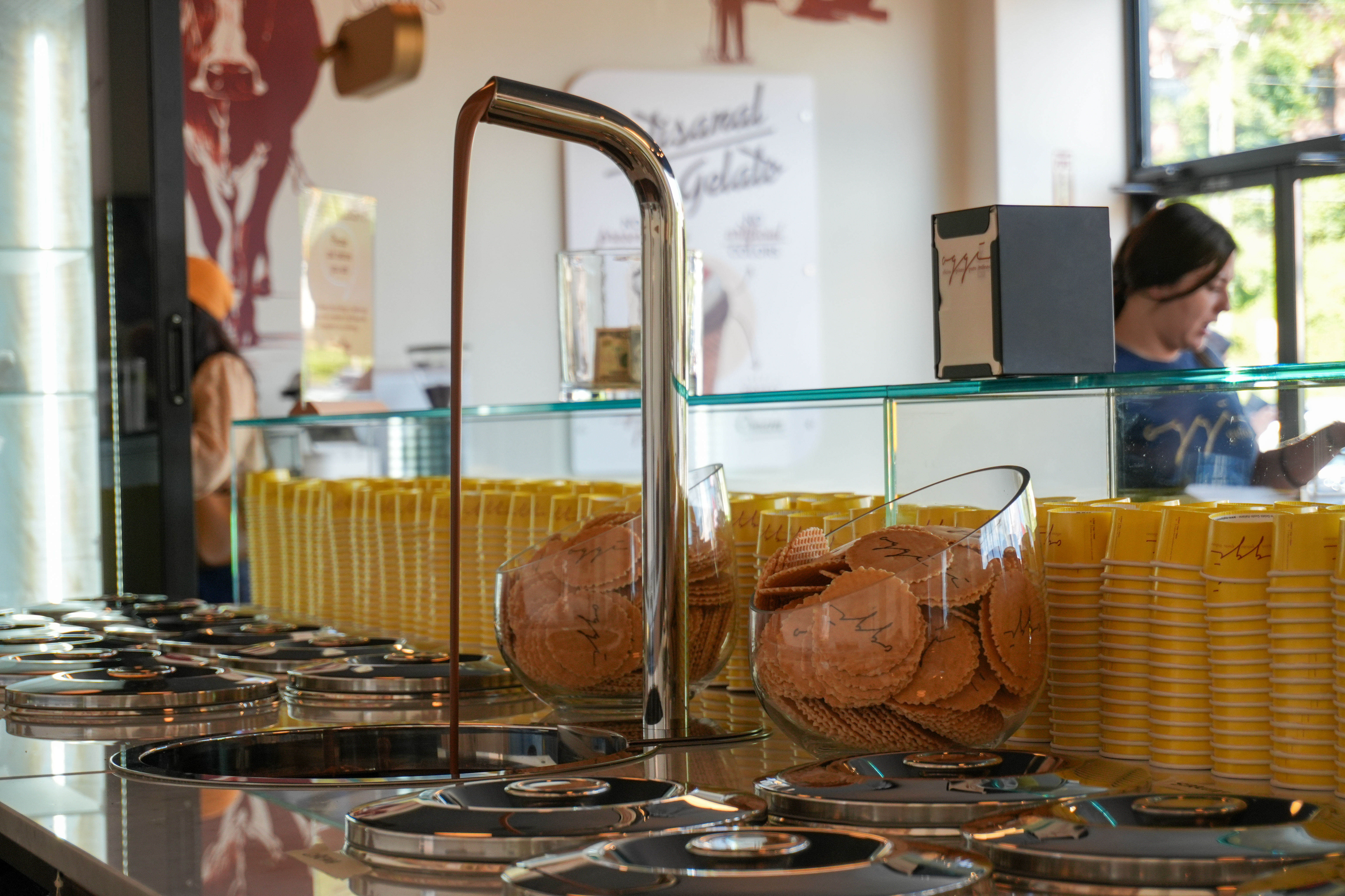 Oggi Gelato Trumbull gelato counter